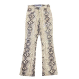 Parasuco Jeans Extreme Fit Snakeskin Print Flared Pants Beige & Black Size 28