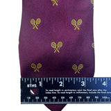 H. Stockton Men’s Purple Silk Tennis Racket Pattern Necktie Handmade England