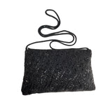 Valerie Stevens Women's Black Beaded Shoulder Purse Sz S