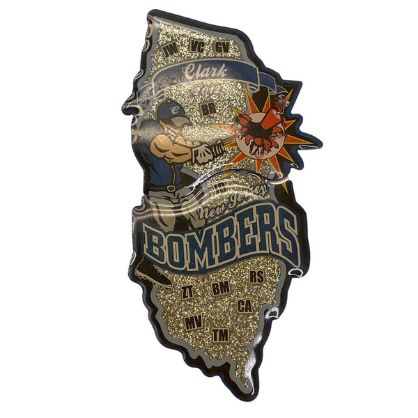 Bombers 2012 Clark Baseball Trading Pin Glitter Finish 2 Pieces