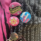 Disney Hannah Montana Pink & Black Tote Bag With Chain Detail & Buttons Graphic