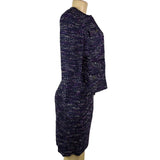 Albert Nipon Womens Purple/Black Tweed Skirt Suit Size 4