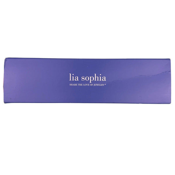 Lia Sophia Women Silver Tone Necklace W/ Blue Pendant Adjustable Length Jewelry