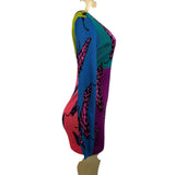 Betsey Johnson Womens Multicolor Butterfly Print V-Neck Sweater Dress Sz M