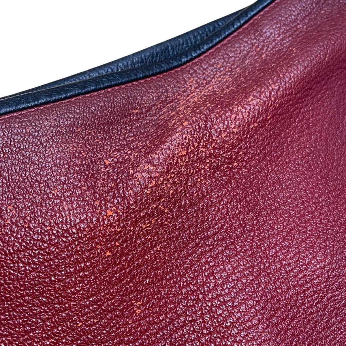 Burgundy Shoulder Bag With Black Trim Faux Leather Classic Design