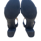 Bandolino Women’s Navy Textile Upper Open Toe Donna Heel Sandals Size 8.5M