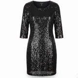 White House Black Womens Black Sequin Shift Dress Size S