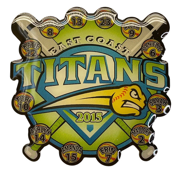 East Coast Titans 2015 Softball Team Trading Pin With Dual Pin Back