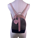 Furla Women’s Pink & Black Mesh & Rubber Blend Heart Backpack