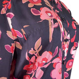 Kate Spade Womens Black & Pink Silk Floral Button-Up Blouse Elegant Top Size S