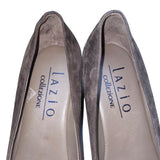 Lazio Collezione Women’s Caviar Brown Suede Giorgia Dress Wedges Slip-On Size 40
