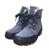 Sorel Women’s Gray Leather With Faux Fur Lining Waterproof Winter Boots Size 10