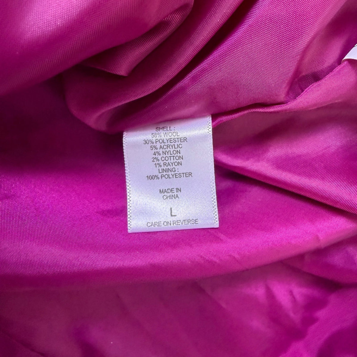 New York & Company Womens Magenta Double-Breasted Trench Coat Size L