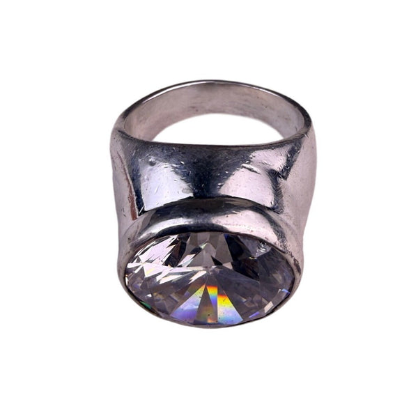 Basina Mens Silver 925 Ring With Cubic Zirconia Statement Design
