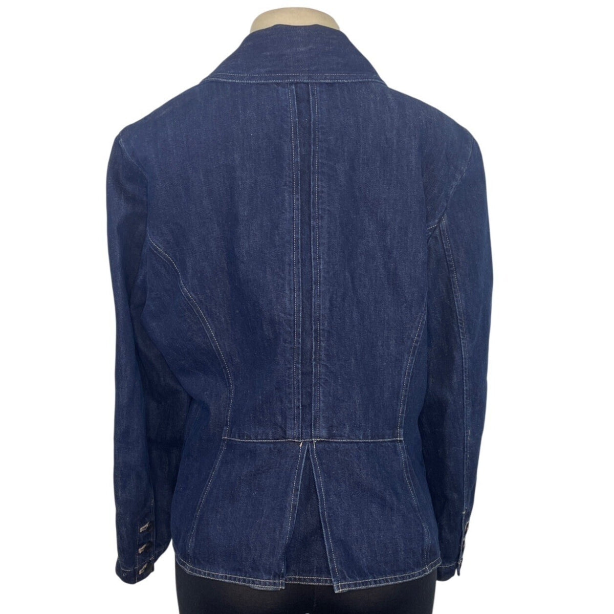 J. Jill Womens Dark Denim Blazer Jacket 3-Button Front Szize 16