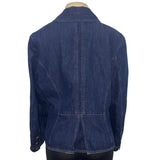 J. Jill Womens Dark Denim Blazer Jacket 3-Button Front Szize 16