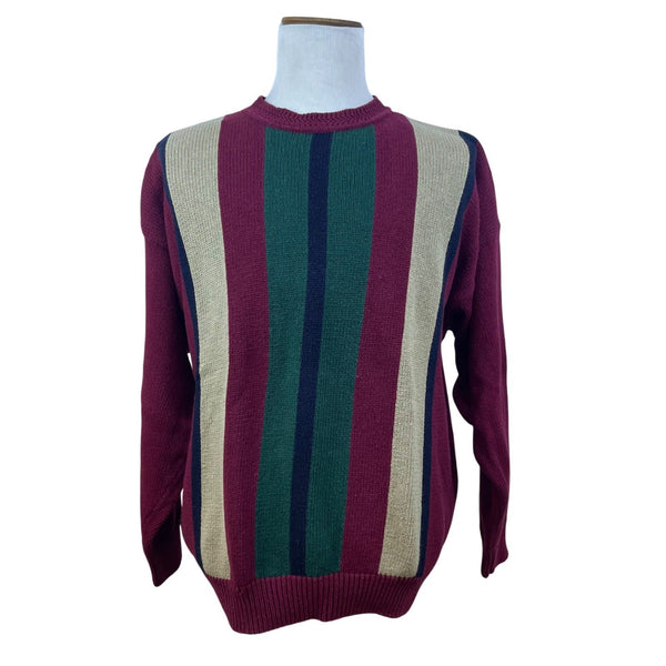 Vintage Stone Haven Mens Multicolor Cotton Blend Striped Knit Sweater Size 2X