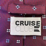 Cruise Club Mens Burgundy Microfiber Tie Purple Patterned Handmade Necktie