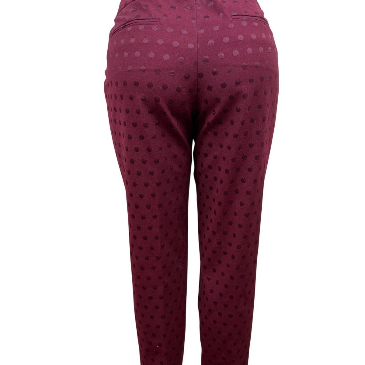 Talbots Womens Burgundy Polka Dot Ankle Pants Size 8