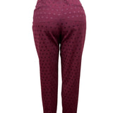 Talbots Womens Burgundy Polka Dot Ankle Pants Size 8