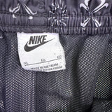 Nike Mens Black Running Shorts Lightweight Snowflake Pattern Drawstring Sz XL