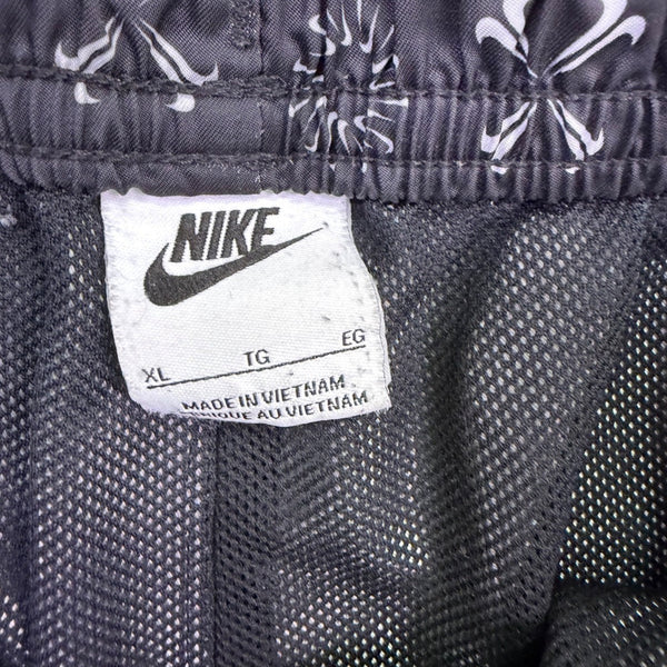 Nike Mens Black Running Shorts Lightweight Snowflake Pattern Drawstring Sz XL