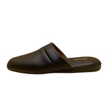 The Vermont Country Store Men’s Black Leather Slip-On House Slippers Size 9M