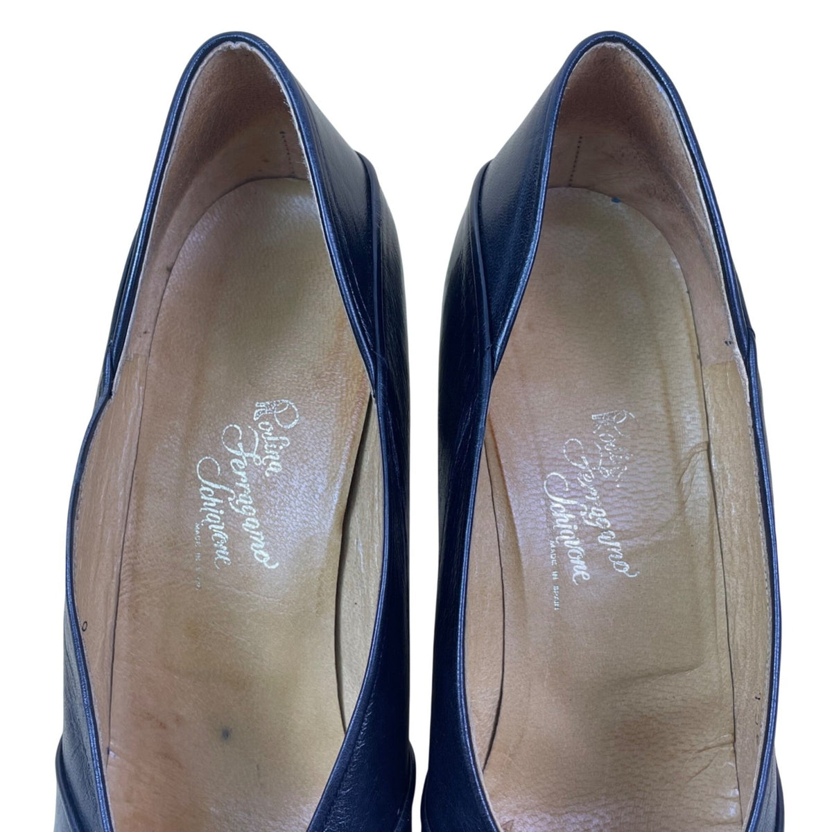 Rosina Ferragamo Schiavone Women’s Black Leather BetteElegante Bow Pumps Sz 8.5N