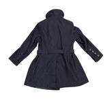 Black Rivet Womens Black Double Breasted Belted Peacoat Warm Stylish Size 1X