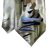 J. Garcia Men’s Tan & Blue Silk Tie Sea Anemone Limited Edition Collection 44
