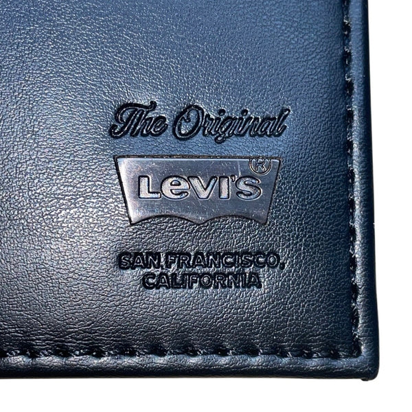 Levis Men’s Black Leather Trifold RFID Blocking Wallet