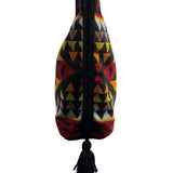 Women's Red and Black Southwest Tribal Print Bucket Bag Sz M