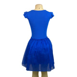 Betsey Johnson Womens Blue Cotton & Silk Dress Ruffled Sleeves Made In USA Sz S