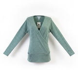 Neineiwu Womens Green Wrap Knit Top Lightweight Long Sleeve Comfortable Size M