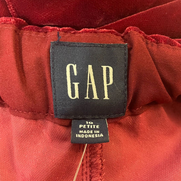 GAP Red Velvet Pants Size 10 Petite Made In Indonesia New