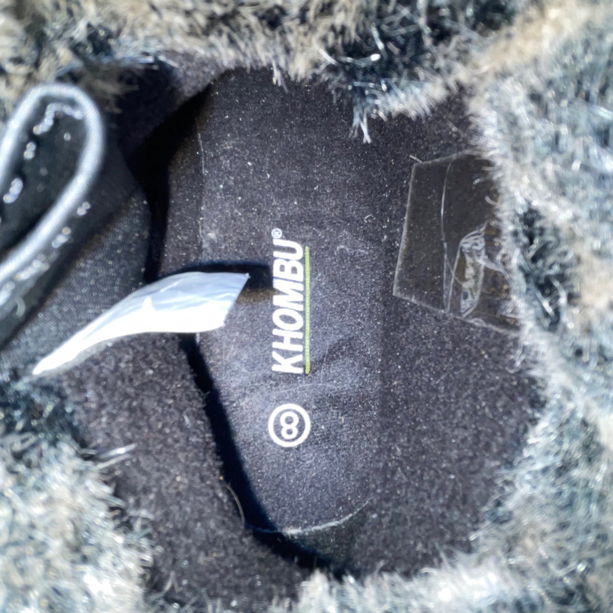 Khombu Women’s Black Leather Faux Fur Winter Buckle Accent Ankle Boots Size 8M