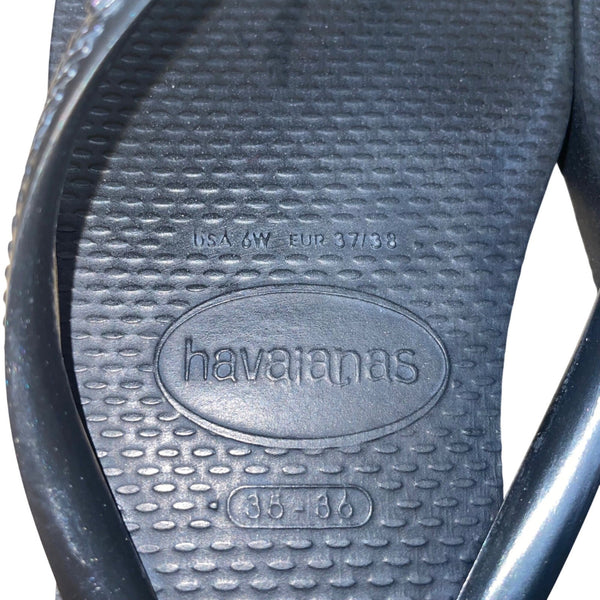Havaianas Women’s Black Foam Flip Flops Lightweight Summer Sandals Size 6W
