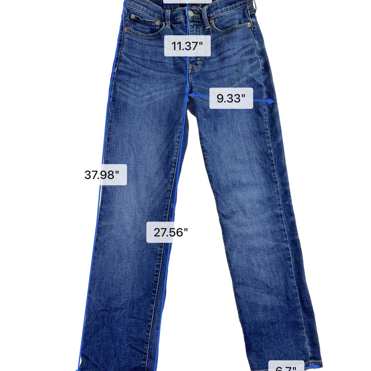 Lucky Brand Womens Blue Straight Leg Jeans Machine Washable Size 6/28R