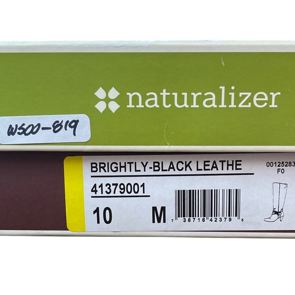 Naturalizer Womens Black Knee-High Leather Boots Size 10M - New with box