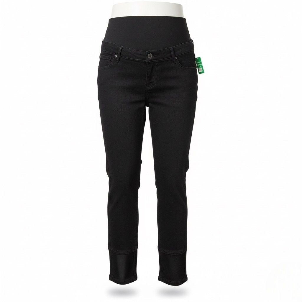 Gap Maternity Black Full Panel Relaxed Jeans Regular Stretch Sz 31/12