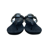 Anne Klein Women’s Black Embossed Strap Wedge Sandals Akita Size 10M