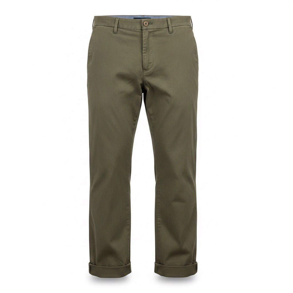 Tommy Hilfiger Womens Olive Cotton Stretch Chinos Pants  Straight Cut Size 16