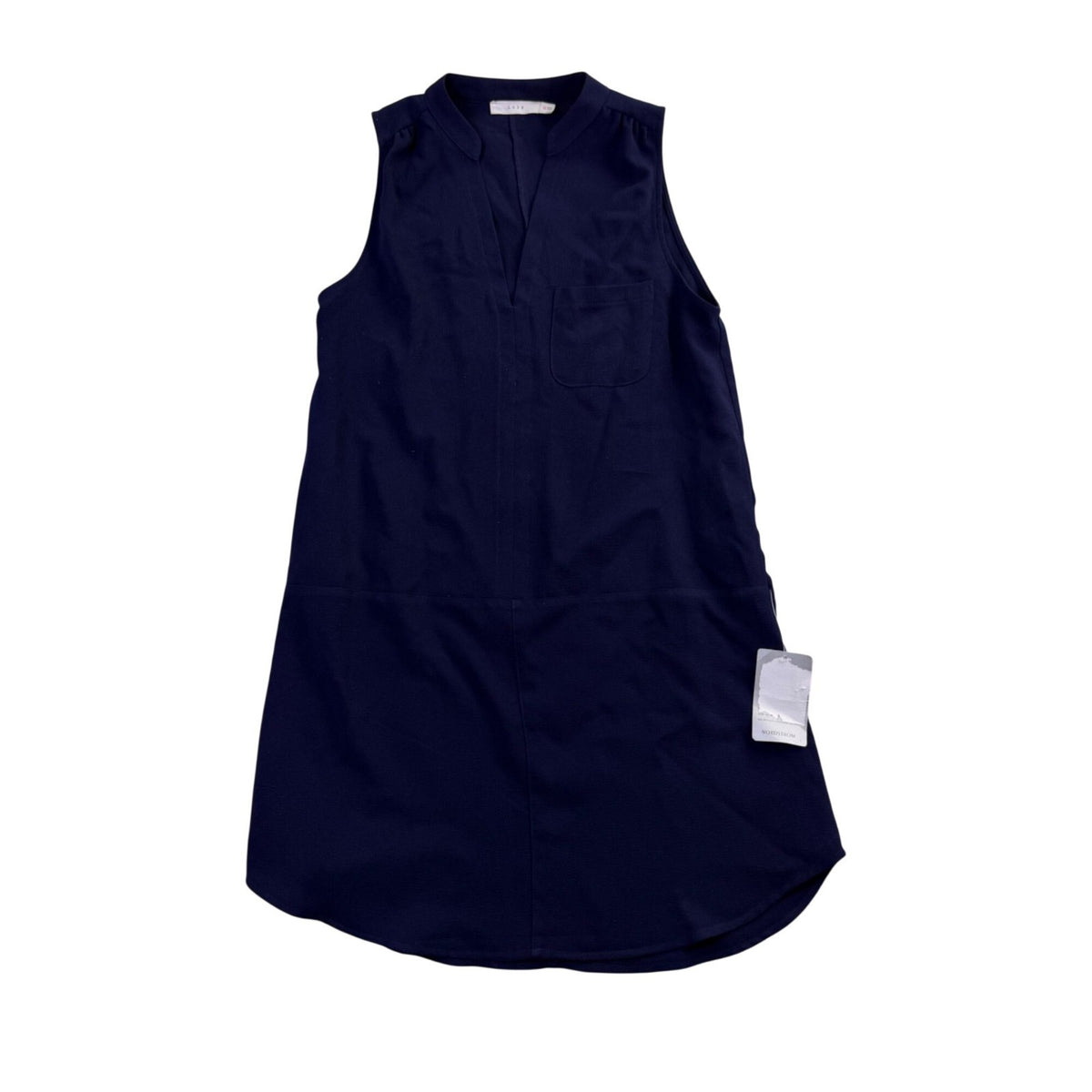 Lush Womens Navy Sleeveless Pocketed V-Neck Shift Dress Sz XS