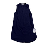 Lush Womens Navy Sleeveless Pocketed V-Neck Shift Dress Sz XS