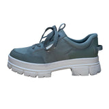 UGG Women’s Green Canvas Lace-Up Chunky Lug Sole Sneakers Size 8