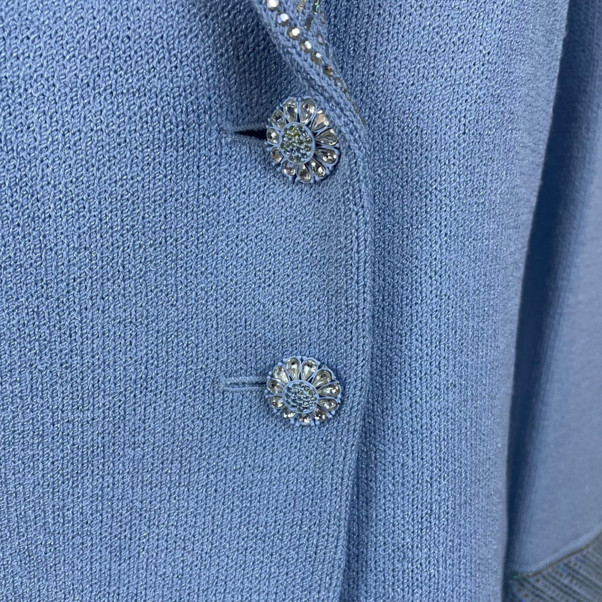 St. John Womens Light Blue Set Blazer Size 6 & Skirt Size 10