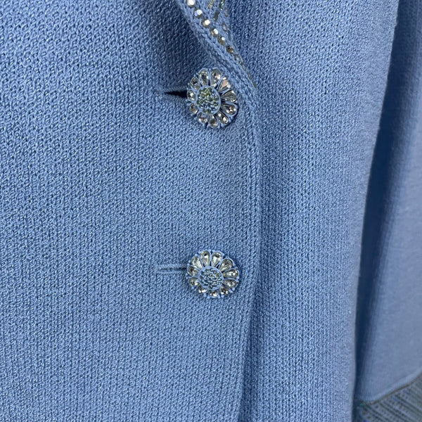 St. John Womens Light Blue Set Blazer Size 6 & Skirt Size 10