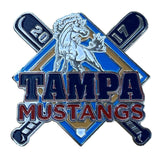 Tampa Mustangs 2017 Softball Pin Collectible With Crossed Bats & Horse Design