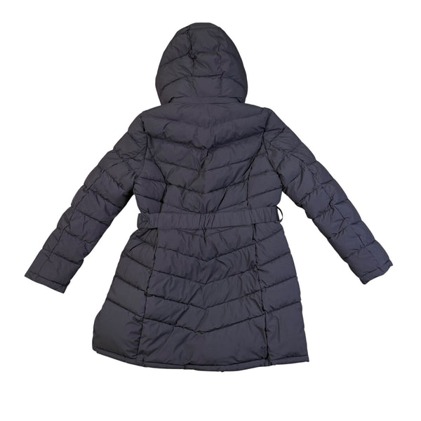 Tommy Hilfiger Womens Black Hooded Puffer Coat Water Resistant Belted Size XL