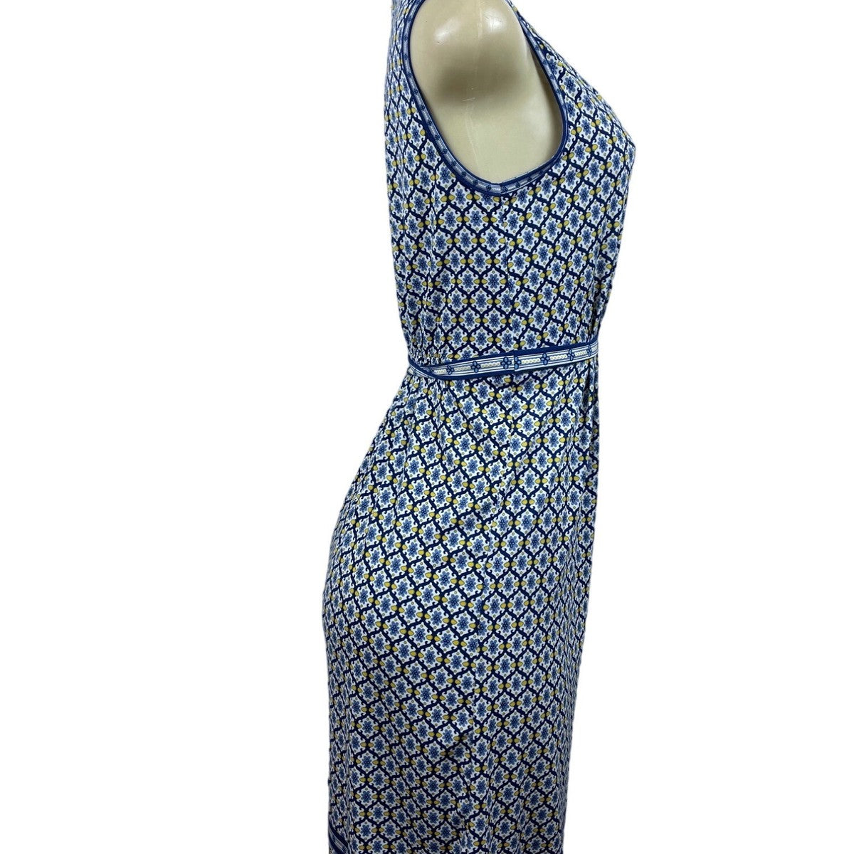 Max Studio Womens Sleeveless Wrap Dress Blue Print XS